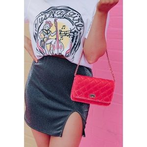 Cairo Pink Quilted Velvet Purse